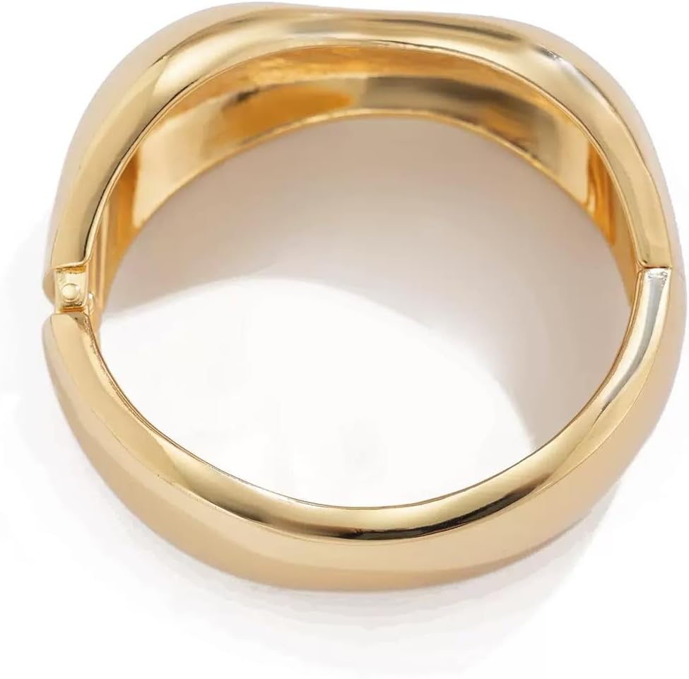 3 Pcs Metal Big Chunky Gold Cuff Bracelets for Women，Vintage Gold Statement Bracelet Chunky Hammered Bangle Bracelets.Trendy Minimalist Stackable Bangle Bracelet.Vintage Wide Bracelet hand polished - Image 9