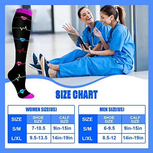 4 Pairs Compression Socks For Women & Men - Best Support For Medical, Circulation, Nurses, Running, Travel #TOP1