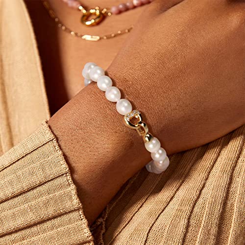 Dainty Pearl Bracelet 14K Gold Plated Freshwater Pearl Bracelets For Women Men #TOP3
