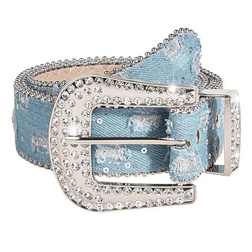 Womens Waist Belt Versatile Punk Belt Trousers Accessories Rhinestone Belts