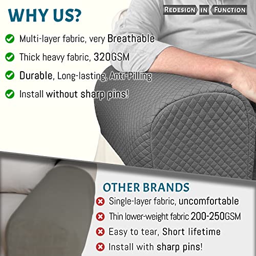 Roytub Stretch Couch Breathable Armrest Covers For Sofas And Chairs Arm Covers Keep Your Home Clean, Scratch-Resistant Sofa Arm Covers Can Decorate And Protect Your Sofa(2 Pcs, Grey) #TOP1