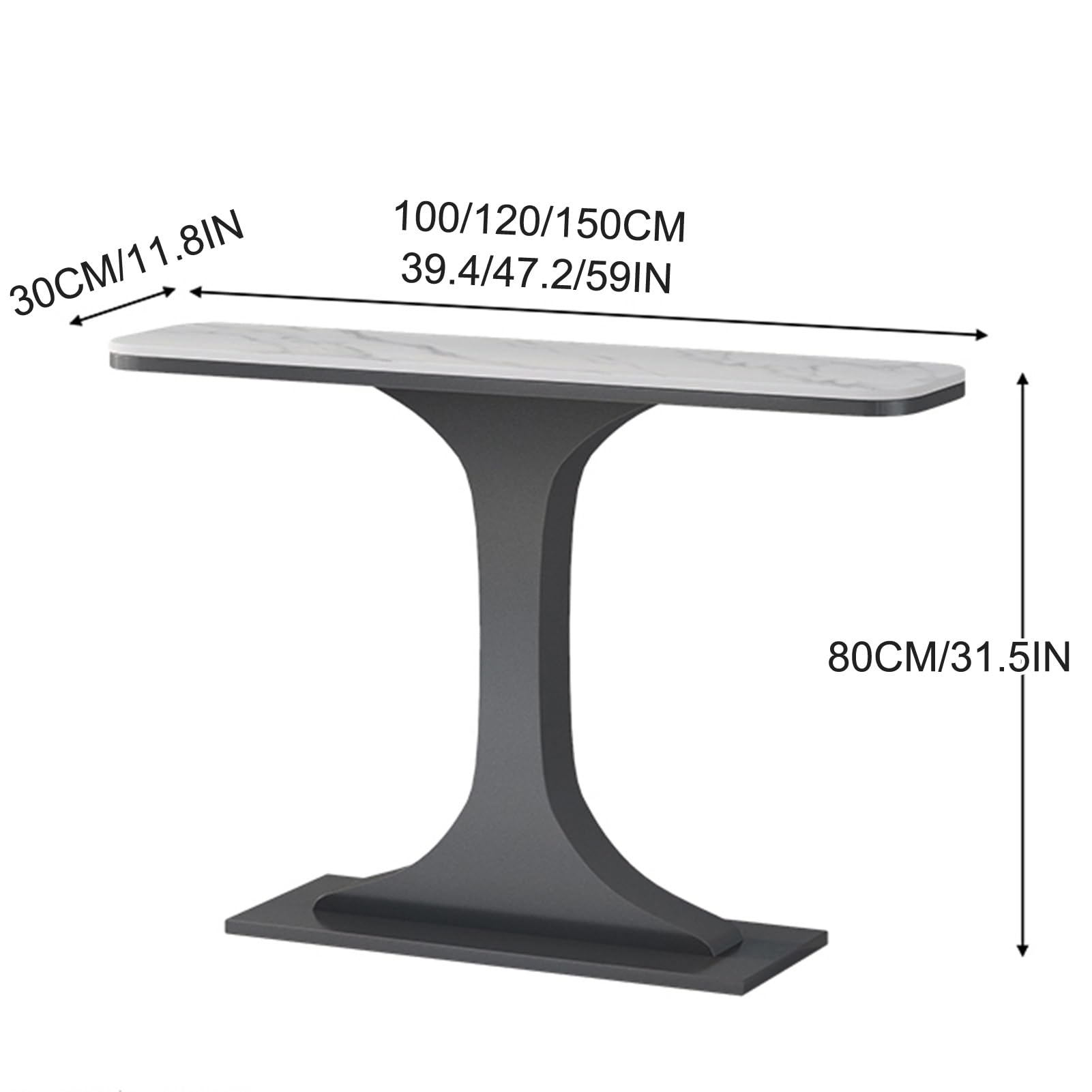 Console d'entrée, Table Console Moderne, Table d'appoint étroite avec Structure en métal, pour entrée, Couloir, Salon, Facile à Assembler (A, 150 cm/59 po)