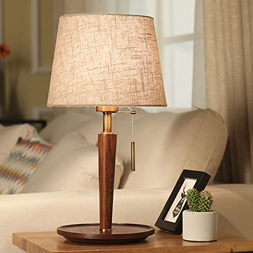 VAST LED Lampe de Chevet, Lampe de Table, Abat éclairage Domestique Kaki en Bois Massif Chambre de Chevet Lampe de Bureau 206
