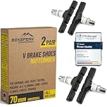 BikePeak V-Brake Bicycle Brake Pads Front & Rear – 2 pairs of brake shoes 70 mm – V-brake brake pads – compatible with Shimano, Tektro, Magura, etc. – brake shoe set