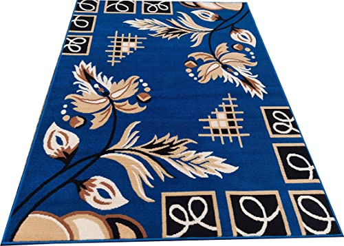 Image of Home Decore Acrylic Carpet for Your Living Room & Drawing Room Aywhere in Your Home (180X240 Blue Colour)- 6x8 Feet