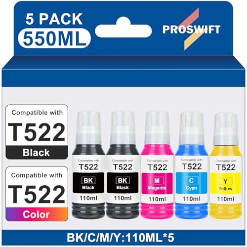 Replacement for Epson 522 High Capacity Ink Refill Bottles Works with...