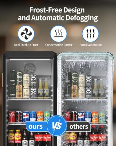 Image of Commercial Glass Door Display Refrigerator, 6.85 Cu. Ft Beverage Cooler with 2 Adjustable Shelves, ETL DOE NSF Certified Upright Merchandiser Drink Fridge for Shop Store Restaurant Bar Office Home Use