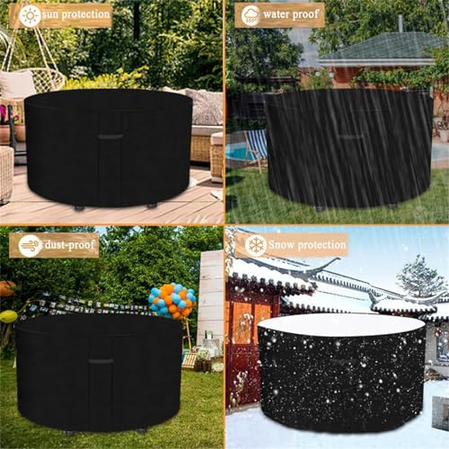 Housse protection imperméable table ronde extérieure durable café - 7