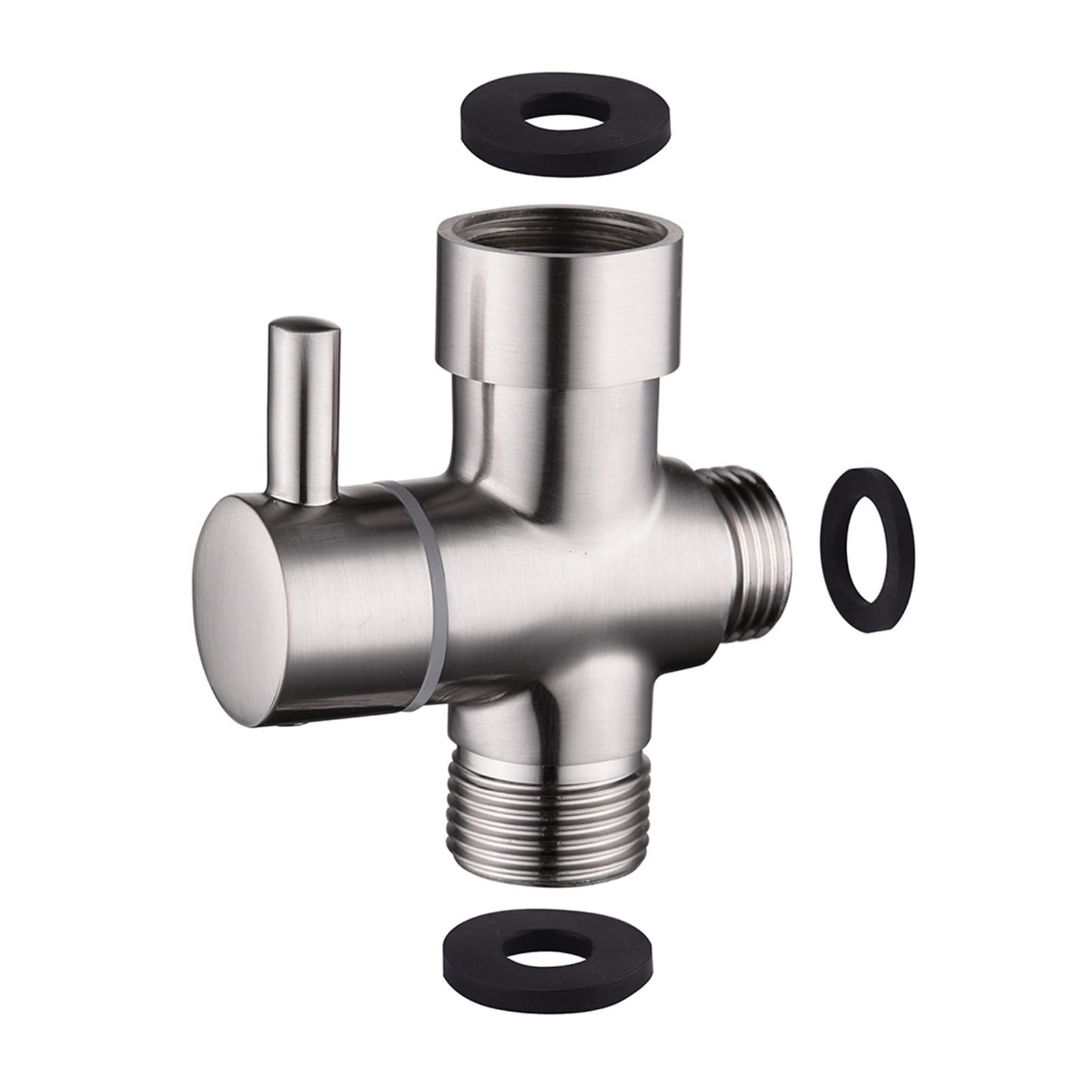 yaoqijie Ottone Cromato/in Nickel Spazzolato in Nickel a 3 Vie 7/8 o 15/16 "Deviatore for Toilette e Bidet Set VALVOLA VALVOLA Parte di Sostituzione Lasting (Color : Brushed Nickel)
