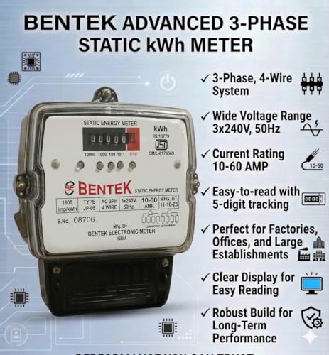 Image of Three Phase Four Wire Statics Energy Meter, Submeter Electricity Meter Reading