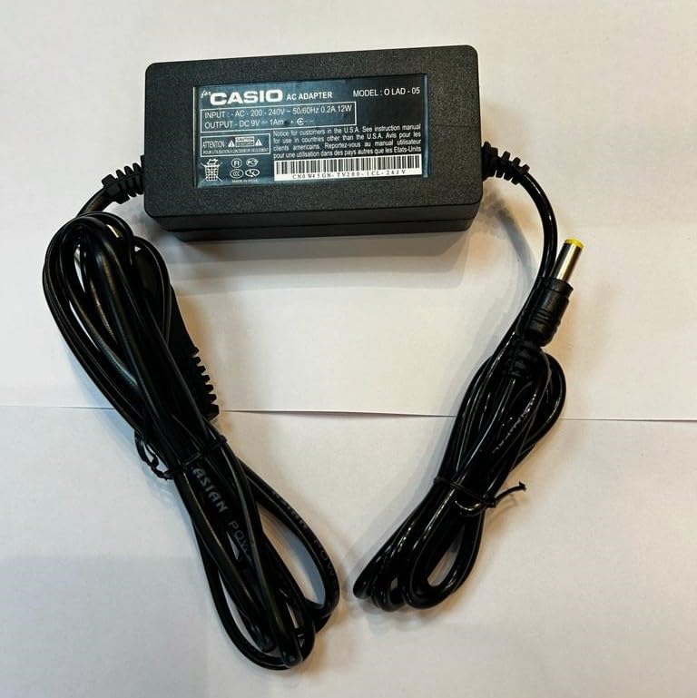 Image of BEE Power Adaptor for Digital Keyboard Casio Sa-21 /Sa-41 /Sa-45 /Sa-75 / Ma-120, Black