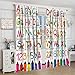 Moderw Alphabet ABC Curtains, Cute Number Education Learning Window Treatments Cartoon Animal Alphabet Tools Drapes for Kids Girls Boys Baby Nursery Bedroom Study Room Classroom W42xL45in(Decor)