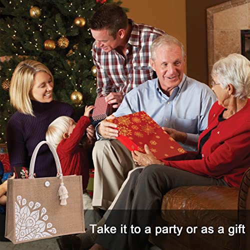 itgowisa Beach Bag for Women,Jute Beach Bag with Handles Pocket Tassel Waterproof Lining,Large Gift Bag, Straw Purse, Reusable Grocery Bag, for Shopping Travel Summer Vacation - Image 9