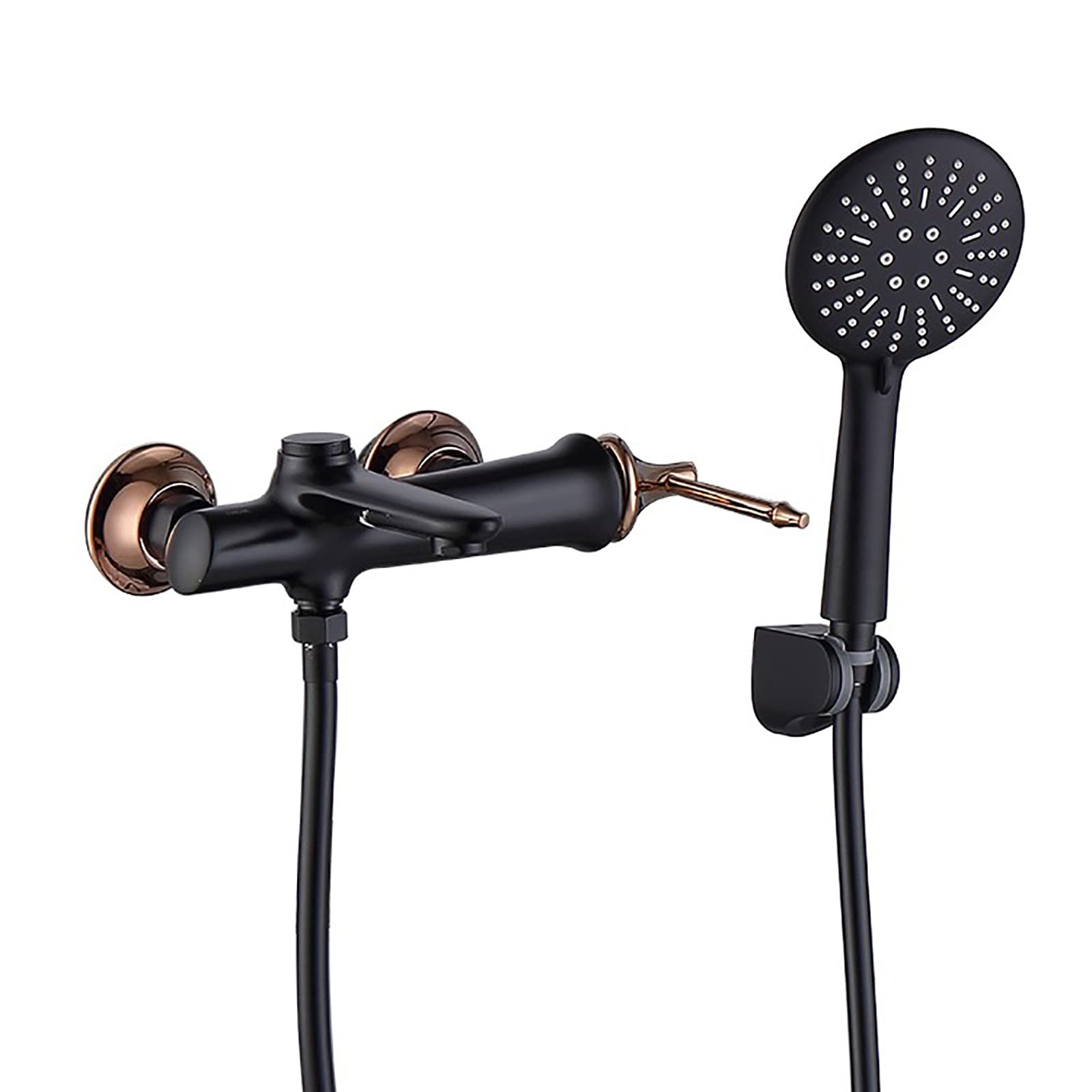 Rubinetto da Bagno con 3 funzioni Funzione per Doccia Faucet Rubinetto a Parete Moxer Montato a Parete Brapa Missole a Bagno a Vasca Calda e Fredda con Tubo con Doccia, Cromo (Chrome A)