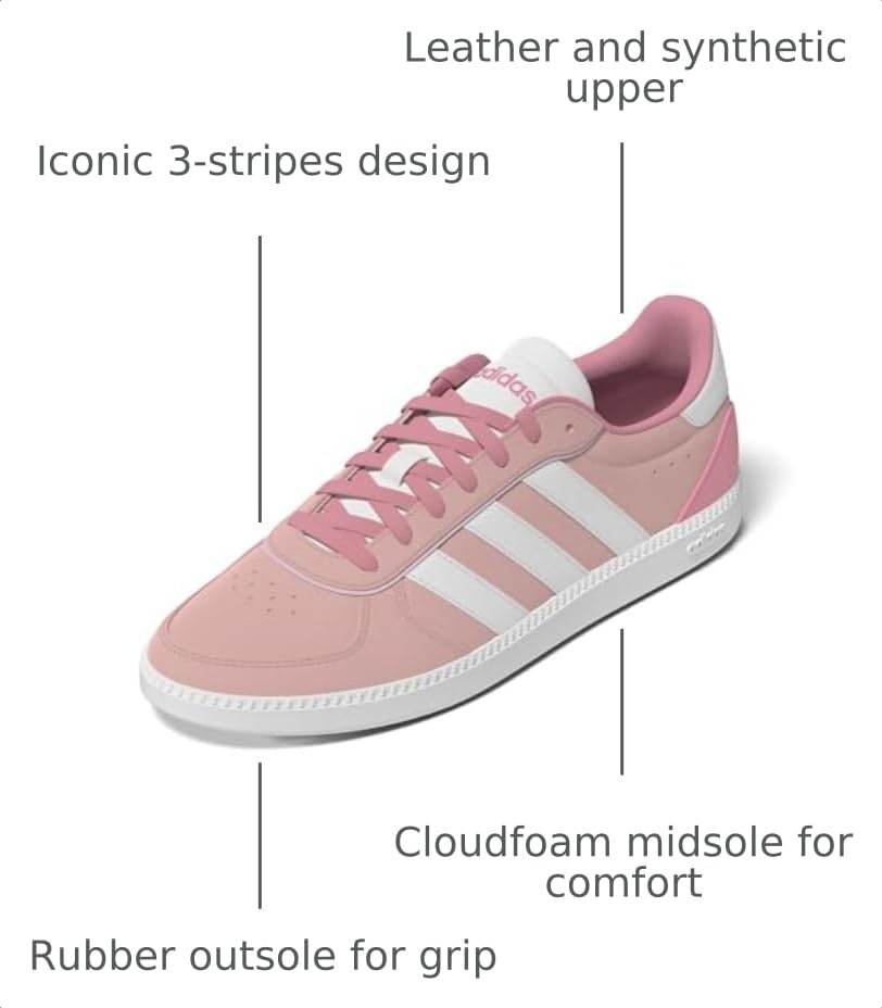 Image of adidas Womens Breaknet Sleek Sneakers Shoes Casual - Brown