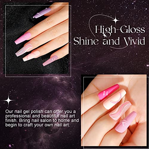 Image of ROSALIND Green Gel Nail Polish Set, 6PCS Green Glitter Gel Nail Polish Dark Green Nail Gel Polish Gel Long Lasting