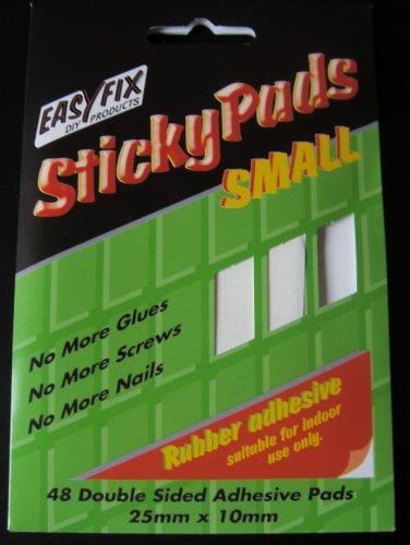 Holland Plastics Original Brand Easyfix Double Sided Foam Pads Self Adhesive X 48 Pads 10Mm X 25Mm