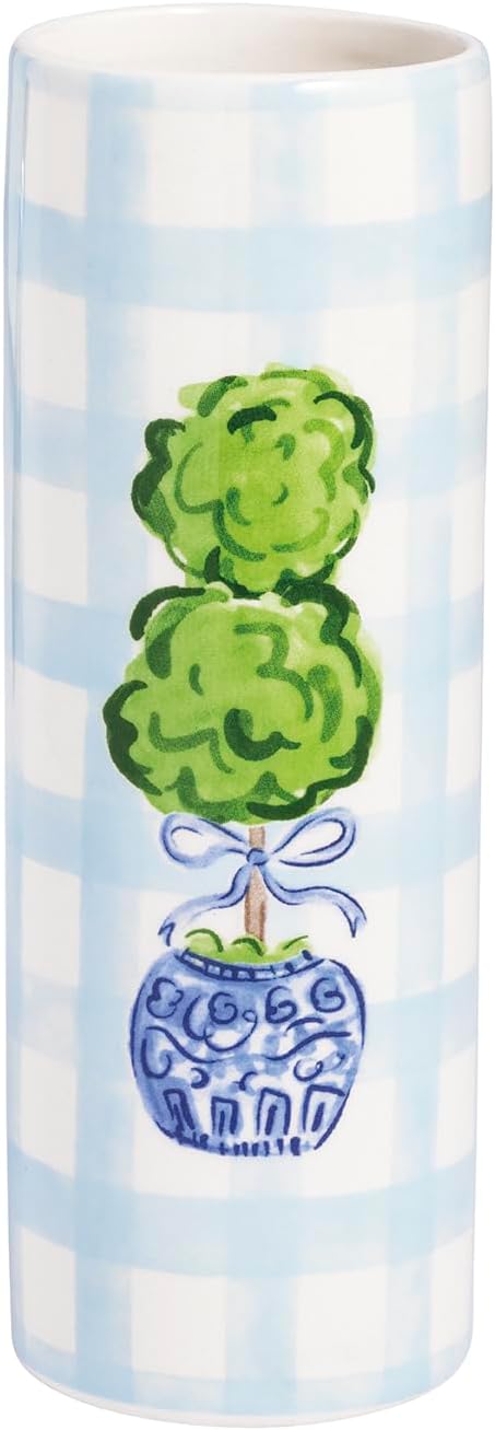 Mud Pie Ceramic Jar Pattern Stem Vase