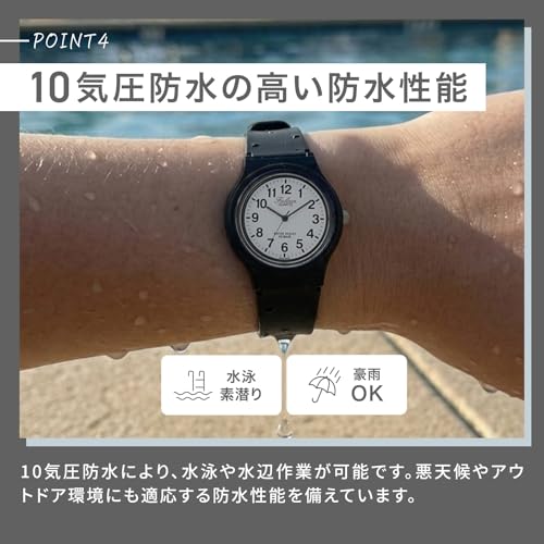 Image of Citizen Q&Q VP46-853 Wristwatch, Analog, Waterproof, Urethane Strap, Black, Gold, black /gold index, watch