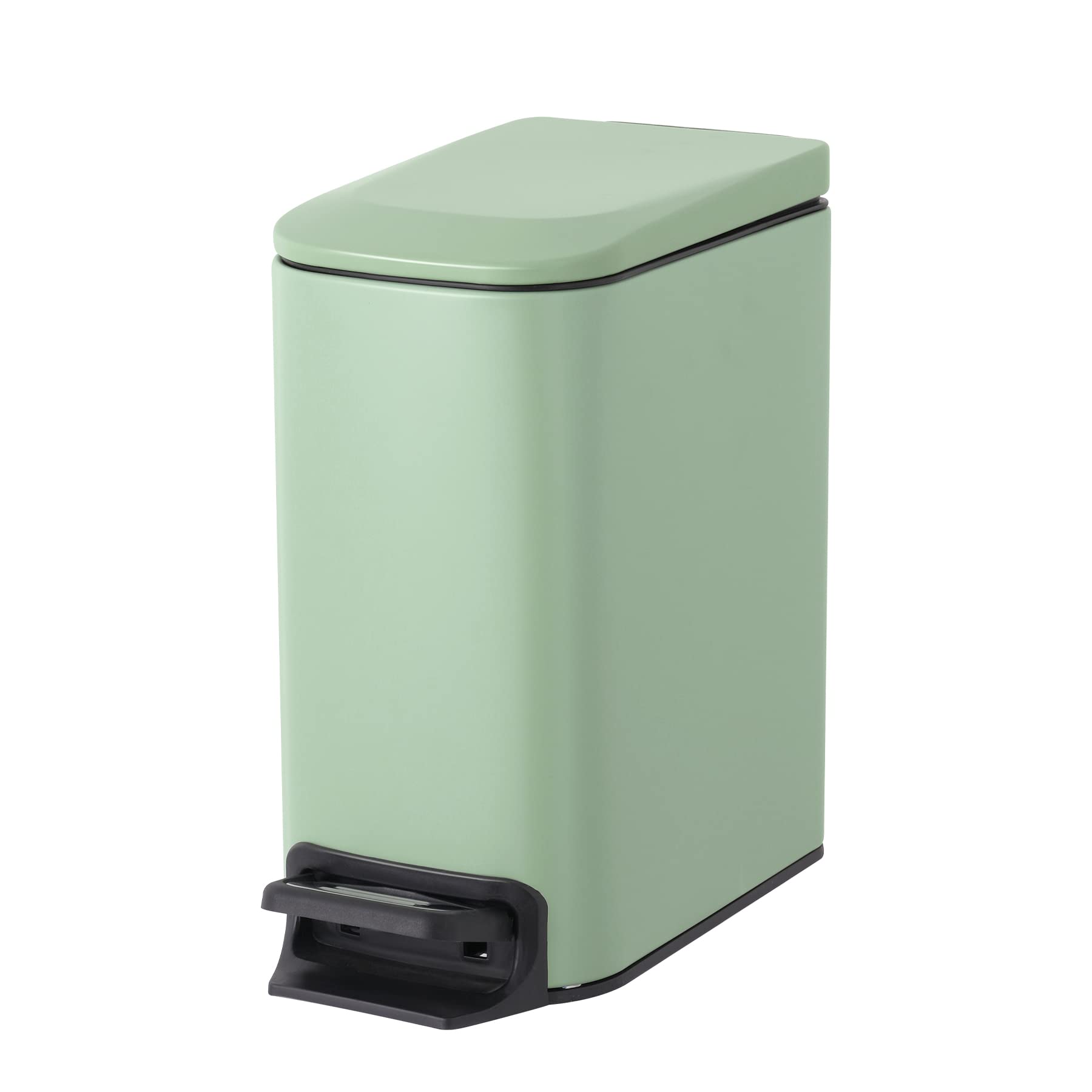 Photo 1 of Cesun Small Bathroom Trash Can with Lid Soft Close, Step Pedal, 6 Liter / 1.6 Gallon Stainless Steel Garbage Can with Removable Inner Bucket, Anti-Fingerprint Finish (Matt Green)