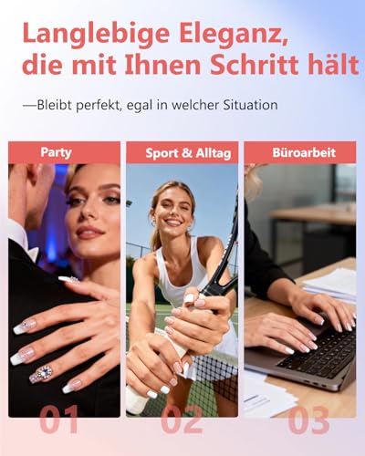Aokitec Aufbaugel für Gelnägel Set, No File Builder Gel für Nägel, 2 Farben Nude und Weiß, Selbstglättendes Nail Gel UV, Mittelviskos Nagelgel für Anfänger Selber Machen, Verlängerung & Reparatur