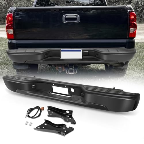 Image of Auto Dynasty Rear Step Bumper for 1999-2006 Silverado Sierra 1500 Black
