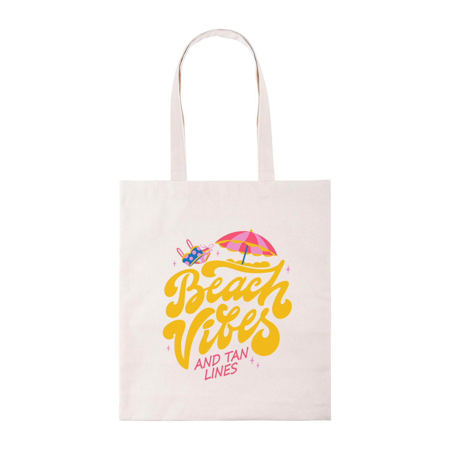 New Spirit Original Beach vibes and tan lines, summer, holidays, tote bag, cotton shopper, beach bag, reusable bag