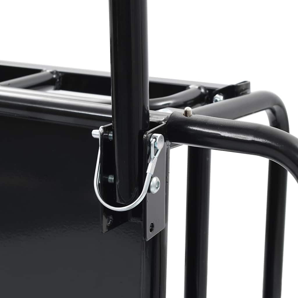 vidaXL Rimorchio da Bici in Acciaio Pieghevole Ante Battenti Traino Bicicletta Nero 50 kg Carrello Trasportino
