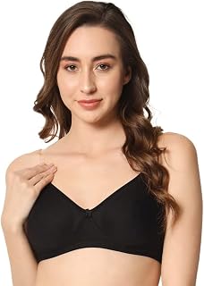 MAKAZIO Women's Transparent Strap Bra - Soft Hosiery Cotton Non-Padded | Wireless, Seamless Full Coverage T-Shirt Bra for ... Price In India
