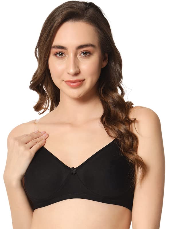 MAKAZIO Women's Transparent Strap Bra - Soft Hosiery Cotton Non-Padded | Wireless, Seamless Full Coverage T-Shirt Bra for ... - Review, Price and Buying Guide