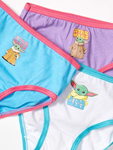STAR WARS Girls' Baby Yoda Mandalorian 100% Cotton Underwear Multipacks Available in Sizes 4, 6, and 82