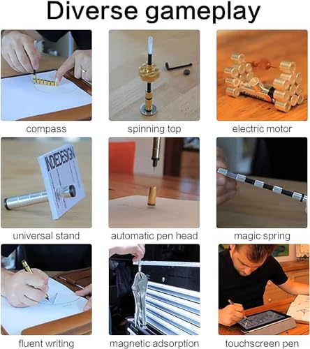 Image of Toy Pen, Decompression Magnetic Metal Pen, Eliminate Pressure Fidget Gadgets, Multifunction Writing Magnet Ballpoint Pen, Modular Tools for Adult & Creative Toys for Kids(Silver