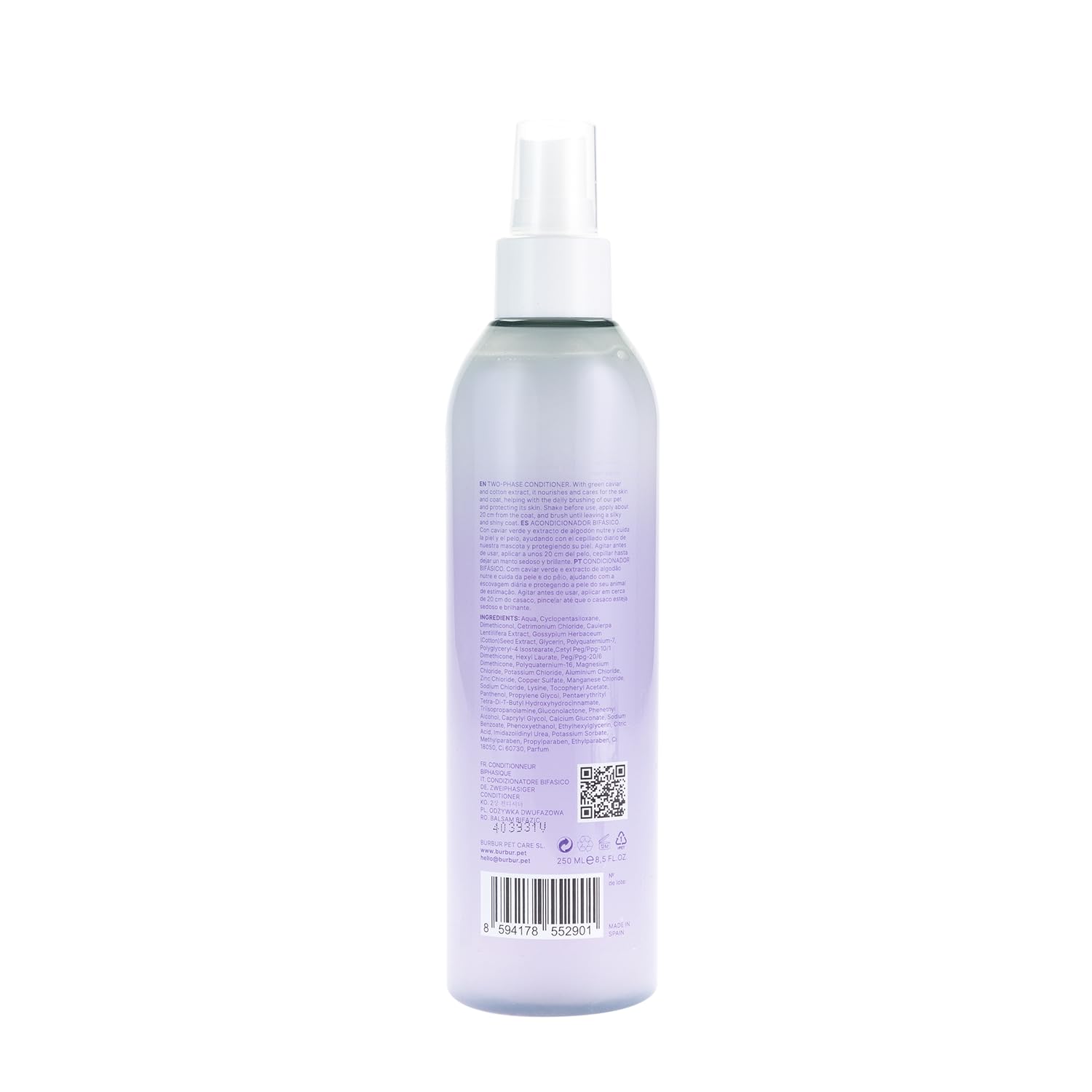 BURBUR - Acondicionador para Perros | Spray Desenredante y Cepillado | Todas Las Razas | Todo Tipo de Pelo | Hidratación y Brillo