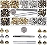 100 pezzi / set rivetti in pelle doppio tappo rivetti tubolari kit viti