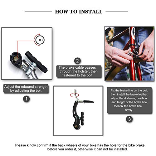 Hmseng Complete V Bike Brake Set, Universal Front and Rear MTB Brake,with Inner and Outer Callipers Cables and Levers.Including Bike Repair Tool Kit-White - Thumbnail 5