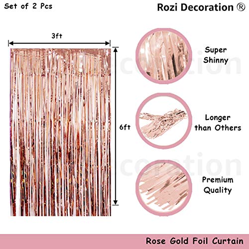 Image of Rozi Decoration Rubber Baby Shower Party Decoration Kit Banner, Balloons, Curtains For Home Decor Maternity, Pregnancy Photo-Shoot - Rose Gold Pack Of 23 Piece