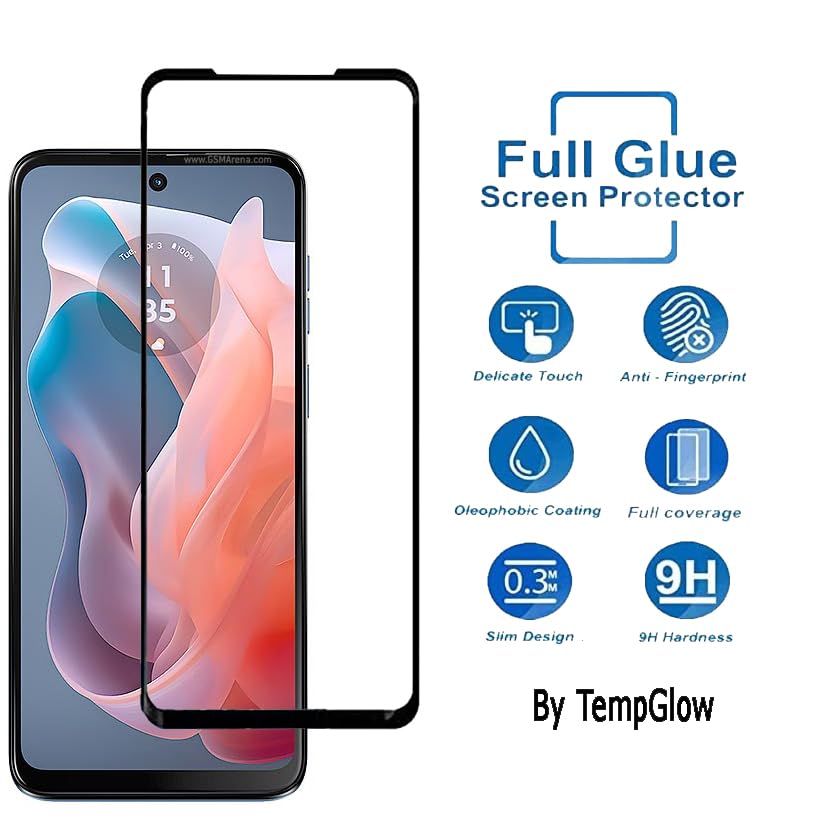 Image of Screen Protector for Motorola Moto G Play (Black) (2024) (2023) Tempered Glass Edge-to-Edge 6D Screen Guard With Installation Kit