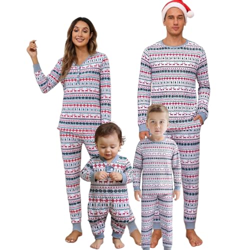 APAELEA Pijama Navidad Familiar Traje de Manga Larga para Bebé Niños Niñas Hombres Mujeres,Multicolor,Niño 2-3 años