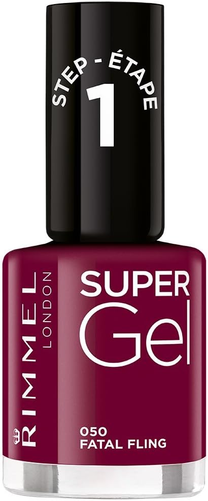 Rimmel London Super Gel Nail Polish At-Home Gel Manicure, Fatal Fling, Purple Shades - 12ml