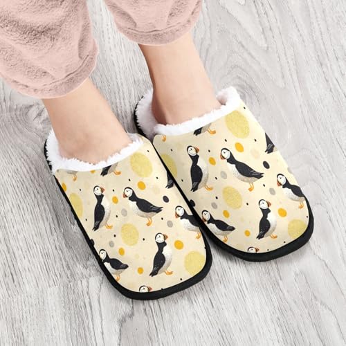 Puffins Yellow Cartoon Slippers For Women Men Soft Memory Foam Non-Slip Animal Winter Indoor House Shoes Travel Slipper4