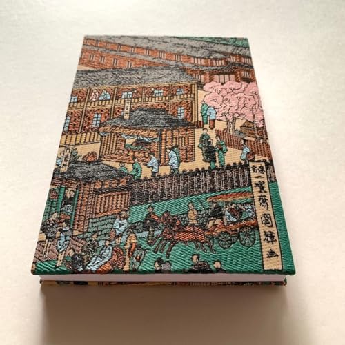 『祈景?富岡製糸場』 額絵織物御朱印帳 B6大判サイズ 歴史 文明 明治 近代 赤煉瓦 群馬 風景 御朱印帳 御城印帳 桐生織物