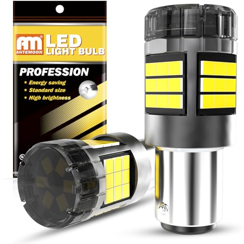 ANTEMOON P21/5W 1157 BAY15D Ampoules LED Canbus Sans Erreur Super Lumineuses 5000LM 12V 24V 6000K Blanc 1016 2057 2357 pour Voiture Feu de Recul Stationnement Arrière Freinage Clignotant, 2 Pièces