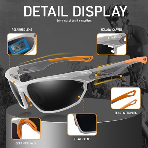 Image of BIRCEN Sport Polarized Sunglasses for Men - Women:UV Protection Shades for Fishing Driving Cycling Running