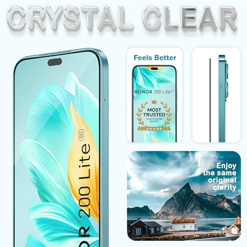 Image of ArmourPro Military Grade Gorilla Tempered Glass Screen Protector for Honor 200 Lite 5G with Edge-to-Edge Protector Coverage, Cable Protector and Easy Installation kit (6.7 Inch)