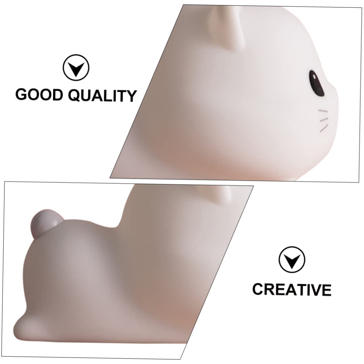 Artibetter Lampada Notturna in Silicone a Forma di Gatto USB Bianca