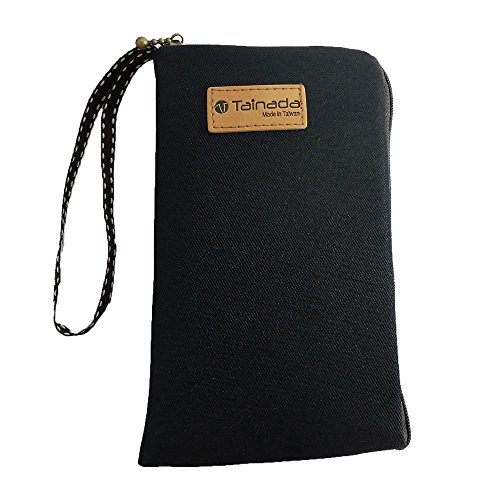 Image of Taianda Women Phone Wristlet Wallet Pouch, Zippered Dual Slots (Black) | Lightweight water-repellent purse with padded shockproof cushion; Fits most smartphones, cards & cash; Daily essentials
