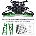 Hobbypark Aluminum Suspension A-Arms Set Front & Rear for Traxxas 1/10 Slash 4x4, Stampede 4x4, Rustler 4WD VXL Upgrade Parts Option Hop Ups, Replace 3655X, Green (4-Pack)