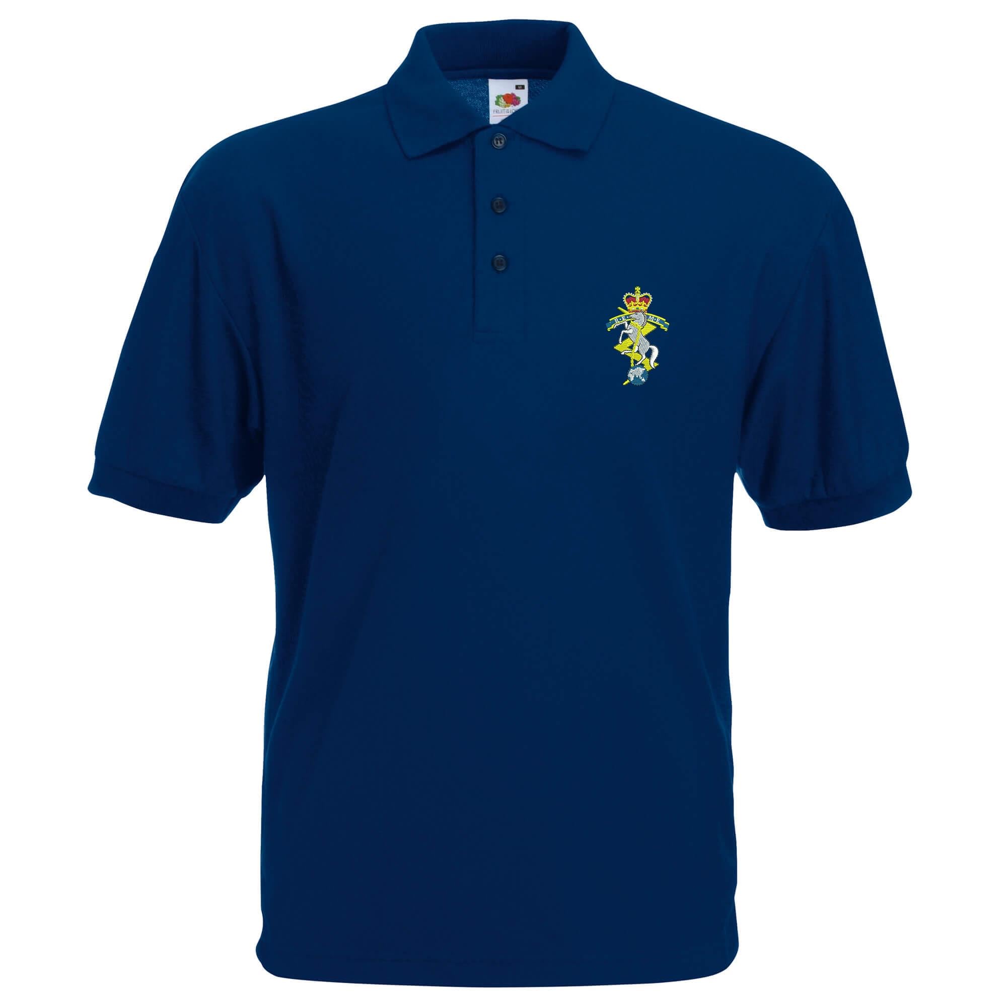 The Military Store Men's Navy Royal Electrical Mechanical Engineers Embroidered Polo Shirt, 2X Large