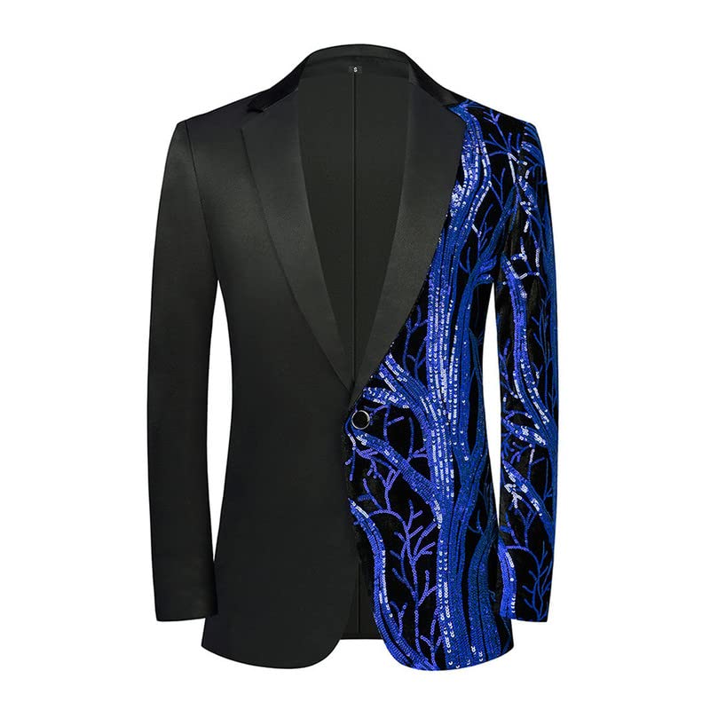 Mens Sequin Suit Jackets Tuxedo Coats Fashion Lapel Blazers Dinner Party Wedding Swallowtail Dress
