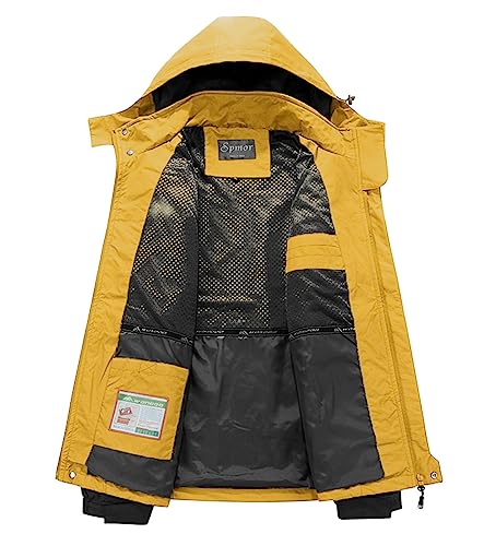 Image of Men's Rain Jacket Waterproof with Hooded Hiking Outdoor Coat Lightweight Windbreaker